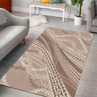 Polynesian Puakeniken Pikake Twisted Lei Area Rug Beige - Polynesian Pride
