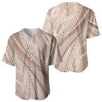 Polynesian Puakeniken Pikake Twisted Lei Baseball Jersey Beige LT7 - Polynesian Pride