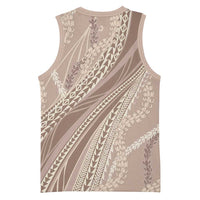 Polynesian Puakeniken Pikake Twisted Lei Basketball Jersey Beige - Polynesian Pride