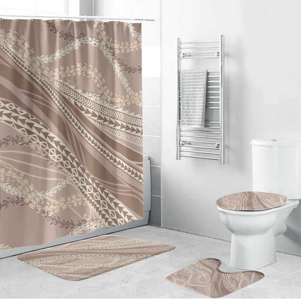 Polynesian Puakeniken Pikake Twisted Lei Bathroom Set Beige - Polynesian Pride