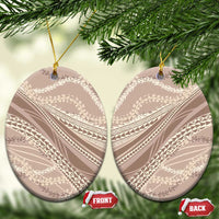 Polynesian Puakeniken Pikake Twisted Lei Ceramic Ornament Beige - Polynesian Pride