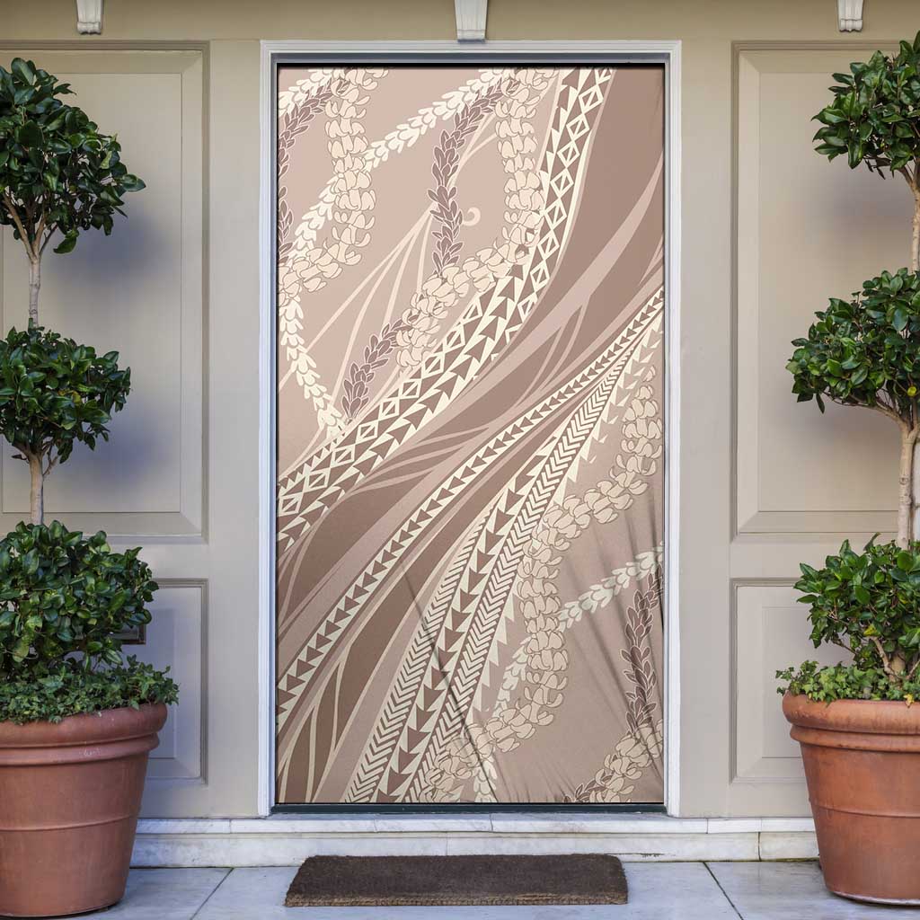 Polynesian Puakeniken Pikake Twisted Lei Door Cover Beige - Polynesian Pride