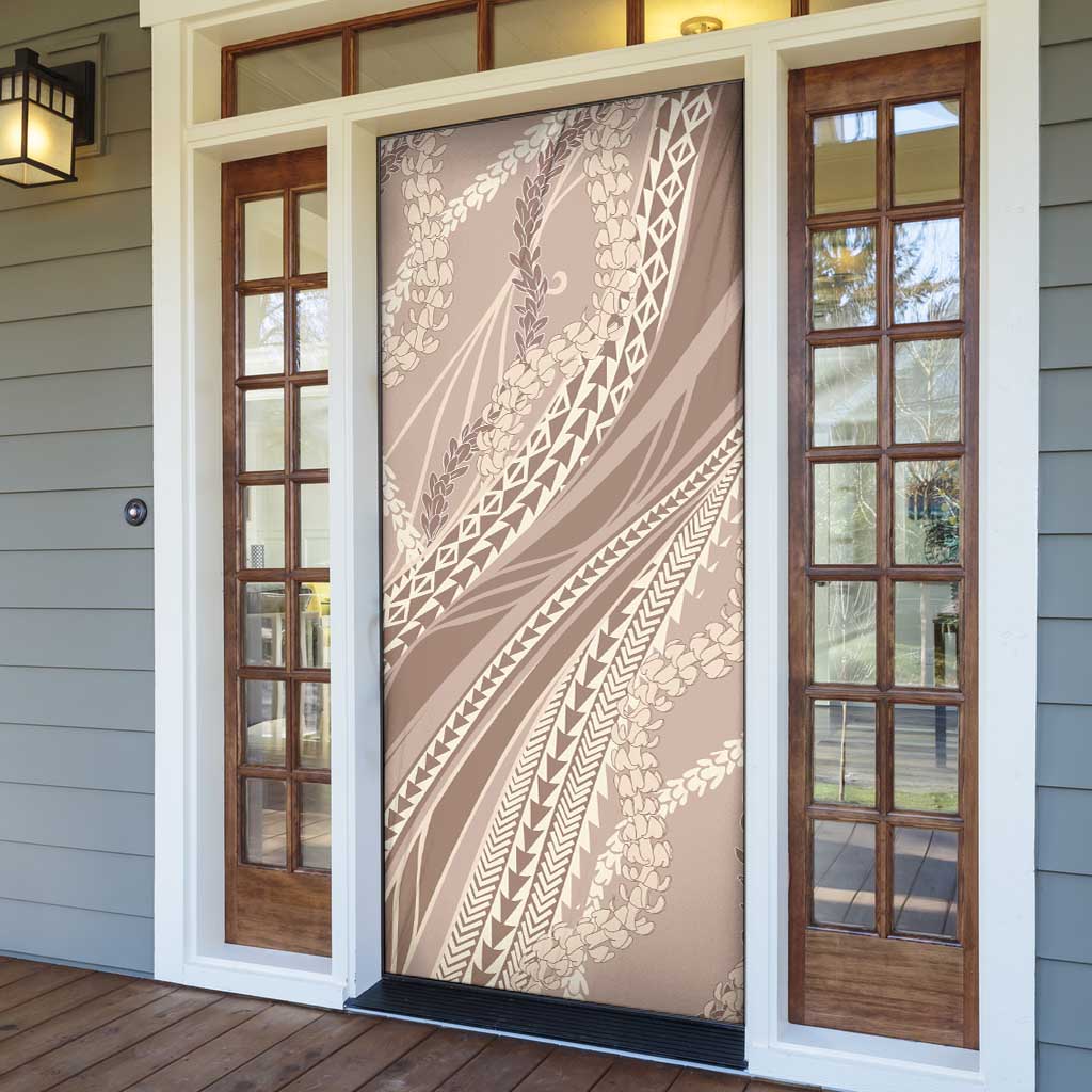 Polynesian Puakeniken Pikake Twisted Lei Door Cover Beige - Polynesian Pride