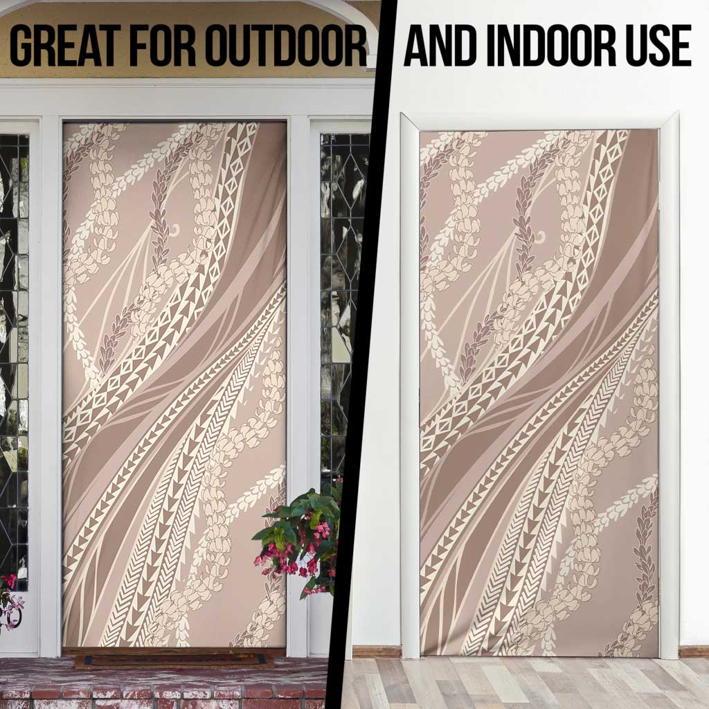 Polynesian Puakeniken Pikake Twisted Lei Door Cover Beige - Polynesian Pride