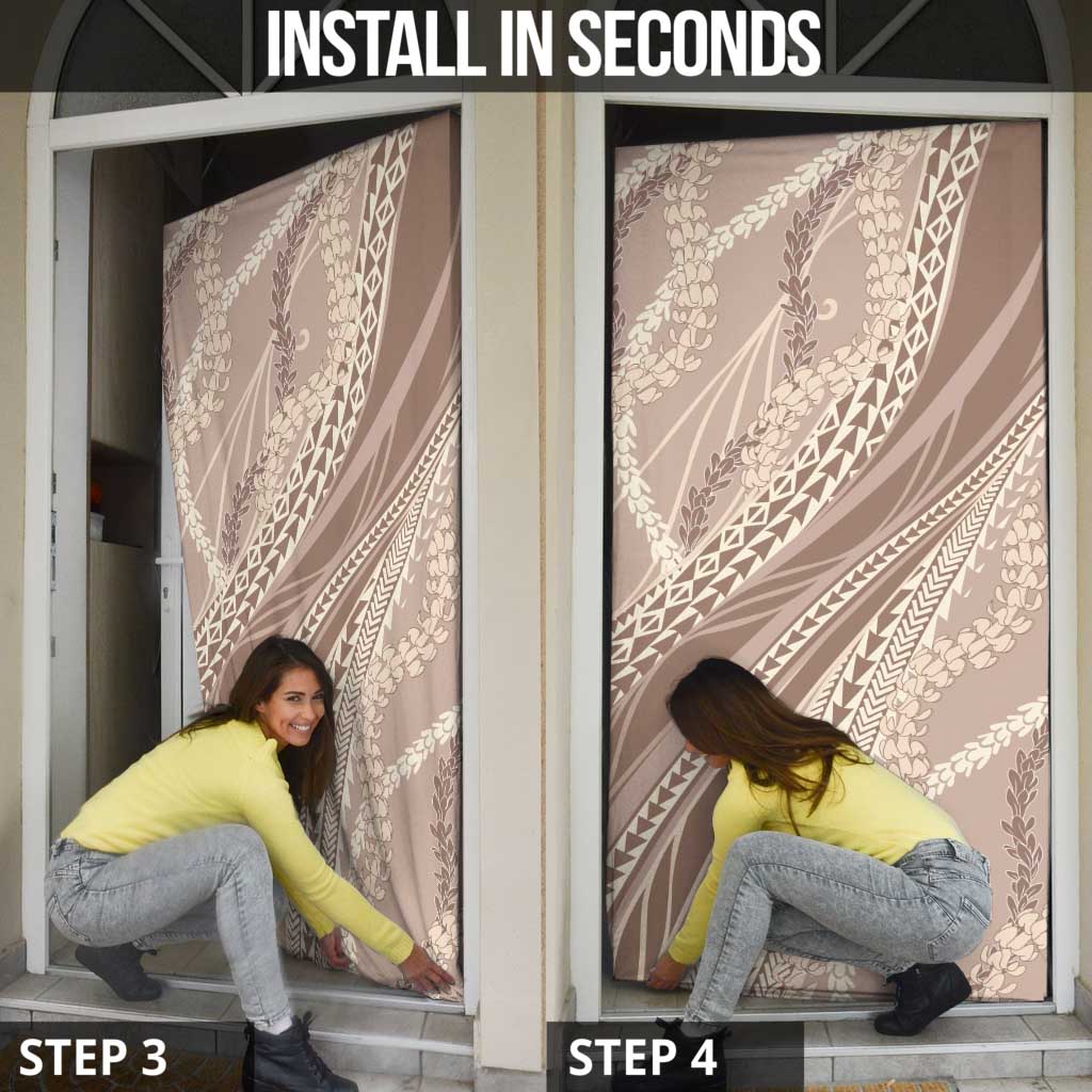 Polynesian Puakeniken Pikake Twisted Lei Door Cover Beige - Polynesian Pride