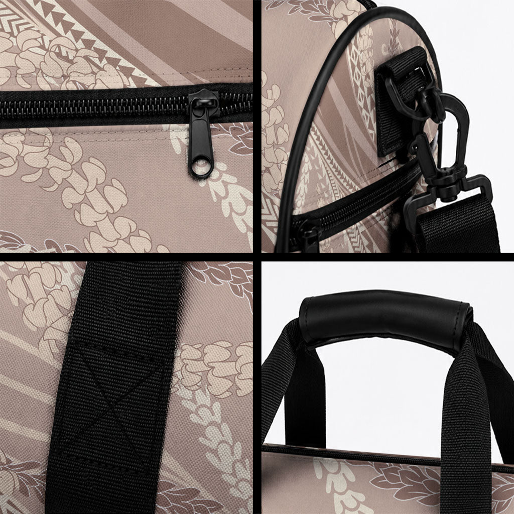 Polynesian Puakeniken Pikake Twisted Lei Duffle Bag Beige