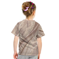 Polynesian Puakeniken Pikake Twisted Lei Kid T Shirt Beige LT7 - Polynesian Pride