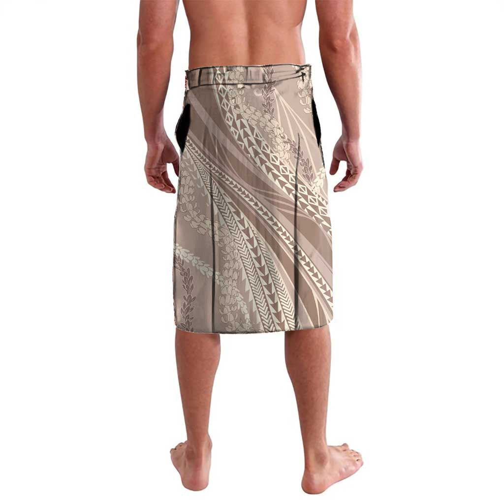 Polynesian Puakeniken Pikake Twisted Lei Lavalava Beige - Polynesian Pride