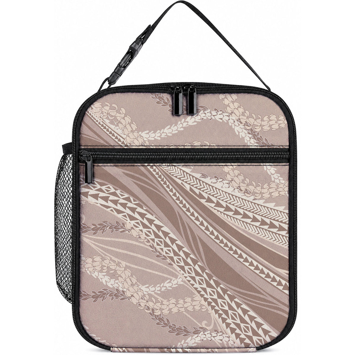 Polynesian Puakeniken Pikake Twisted Lei Lunch Bag Beige LT7 10.2 × 8.3 × 4.3 inch Beige - Polynesian Pride