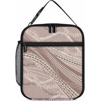 Polynesian Puakeniken Pikake Twisted Lei Lunch Bag Beige LT7 10.2 × 8.3 × 4.3 inch Beige - Polynesian Pride