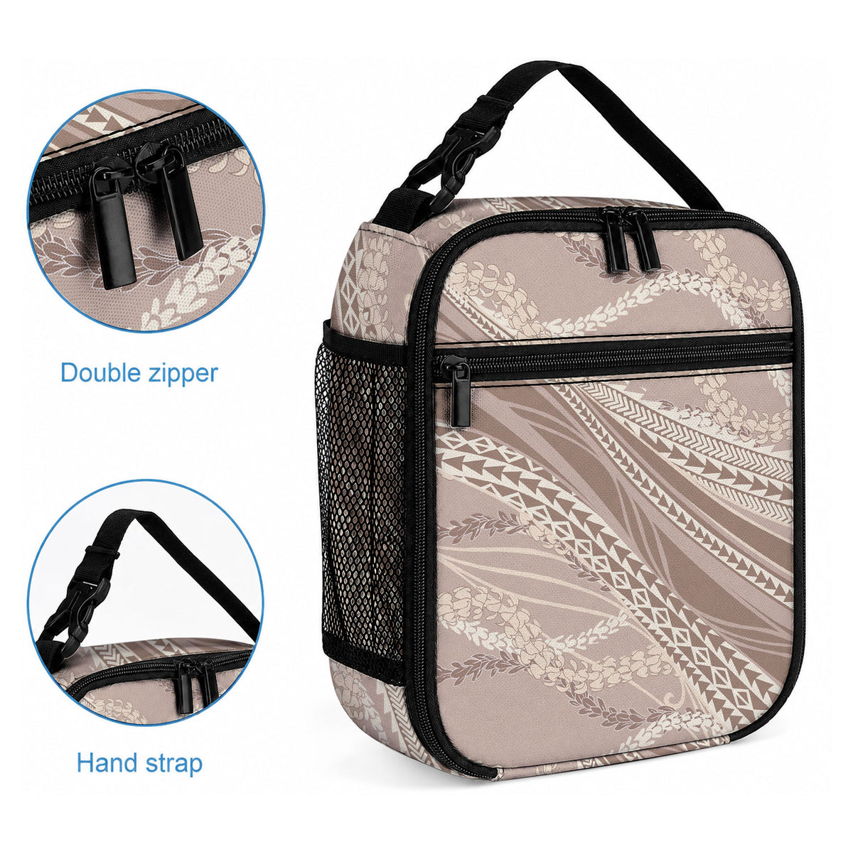 Polynesian Puakeniken Pikake Twisted Lei Lunch Bag Beige LT7 - Polynesian Pride