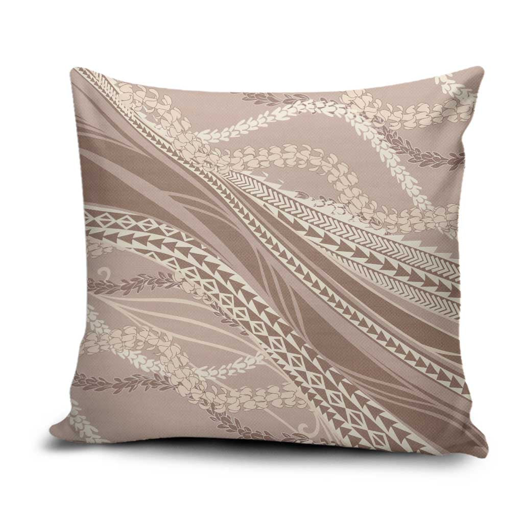 Polynesian Puakeniken Pikake Twisted Lei Pillow Cover Beige - Polynesian Pride