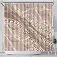 Polynesian Puakeniken Pikake Twisted Lei Shower Curtain Beige - Polynesian Pride