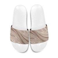 Polynesian Puakeniken Pikake Twisted Lei Slide Sandals Beige LT7 Beige - Polynesian Pride