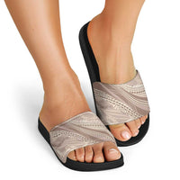 Polynesian Puakeniken Pikake Twisted Lei Slide Sandals Beige LT7 - Polynesian Pride