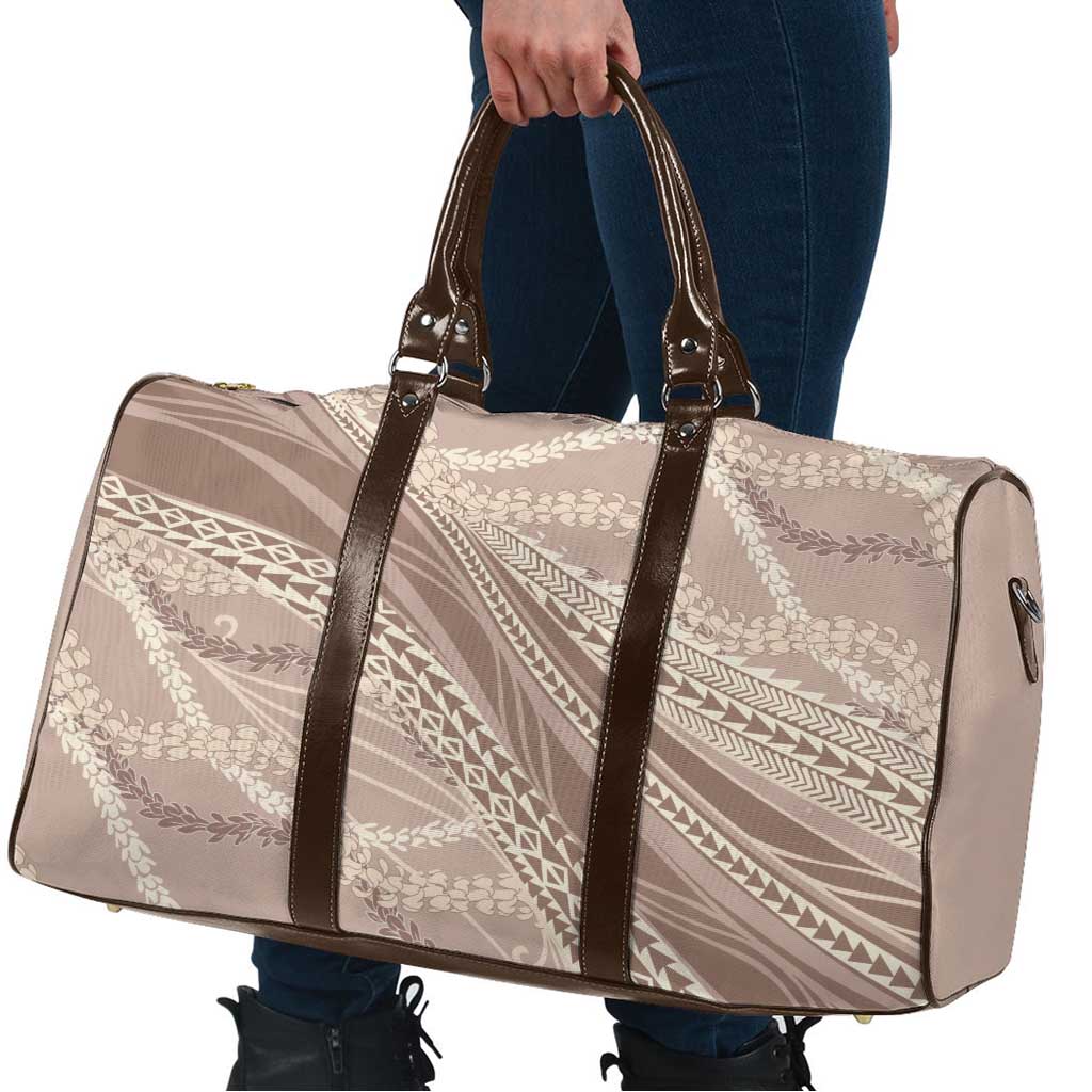Polynesian Puakeniken Pikake Twisted Lei Travel Bag Beige - Polynesian Pride