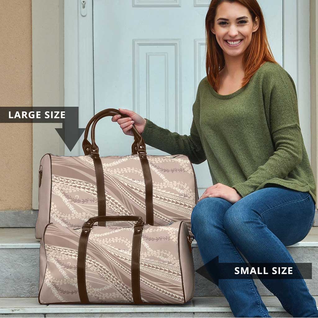 Polynesian Puakeniken Pikake Twisted Lei Travel Bag Beige - Polynesian Pride