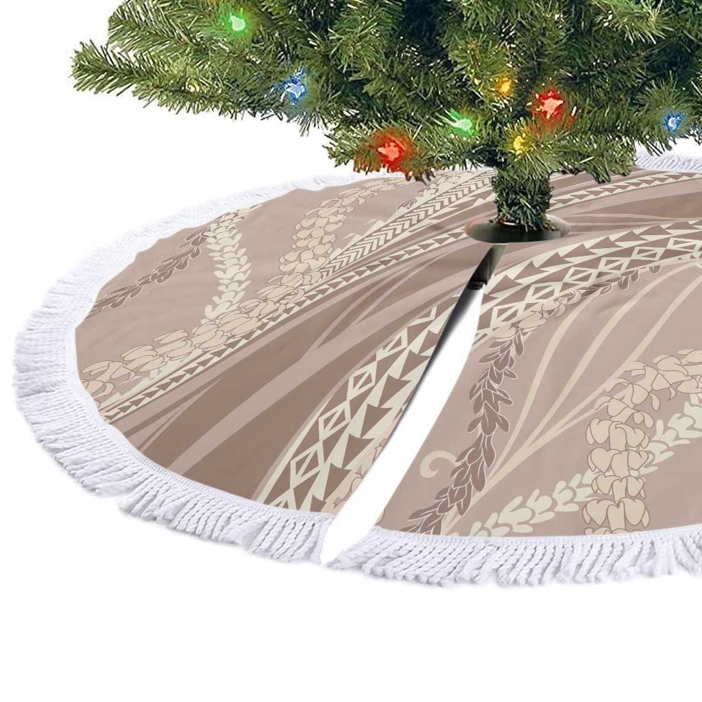 Polynesian Puakeniken Pikake Twisted Lei Tree Skirt Beige LT7 - Polynesian Pride