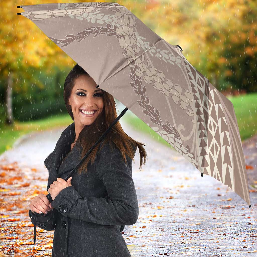 Polynesian Puakeniken Pikake Twisted Lei Umbrella Beige LT7 - Polynesian Pride