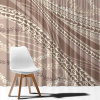 Polynesian Puakeniken Pikake Twisted Lei Window Curtain Beige - Polynesian Pride