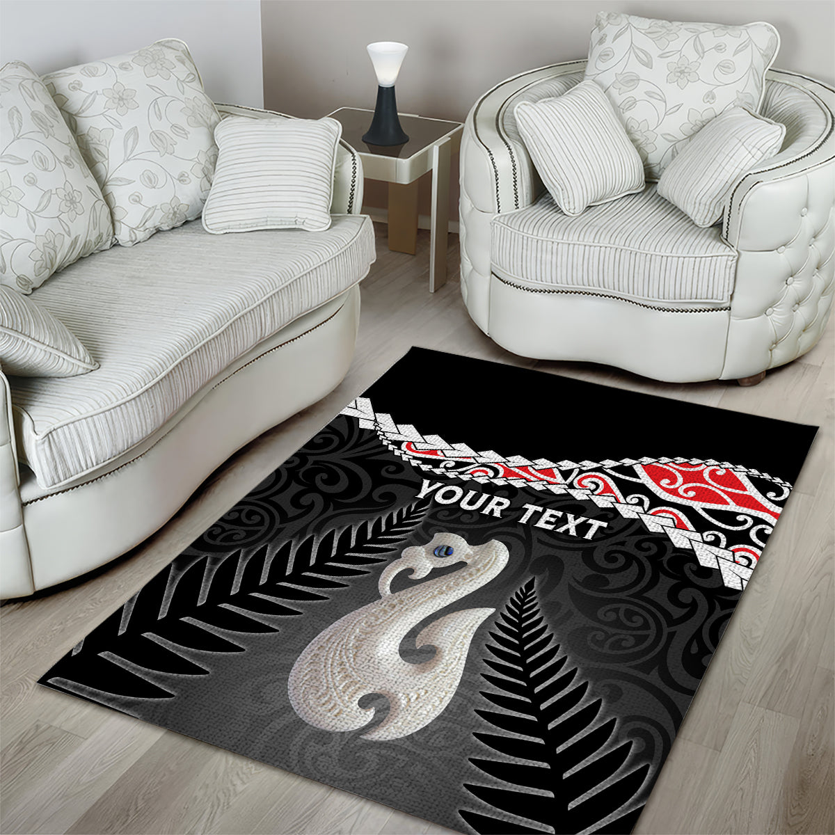 Personalised New Zealand Maori Area Rug Manaia Mix Koru LT7 - Polynesian Pride