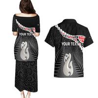 Personalised New Zealand Maori Couples Matching Puletasi and Hawaiian Shirt Manaia Mix Koru LT7 - Polynesian Pride