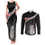 Personalised New Zealand Maori Couples Matching Tank Maxi Dress and Long Sleeve Button Shirt Manaia Mix Koru LT7 Black - Polynesian Pride