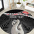 Personalised New Zealand Maori Round Carpet Manaia Mix Koru LT7 Black - Polynesian Pride