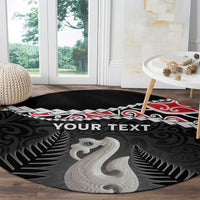 Personalised New Zealand Maori Round Carpet Manaia Mix Koru LT7 - Polynesian Pride