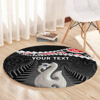 Personalised New Zealand Maori Round Carpet Manaia Mix Koru LT7 - Polynesian Pride
