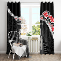 Personalised New Zealand Maori Window Curtain Manaia Mix Koru LT7 - Polynesian Pride