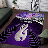 Personalised New Zealand Maori Area Rug Manaia Paua Shell Purple LT7 Purple - Polynesian Pride