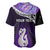 Personalised New Zealand Maori Baseball Jersey Manaia Paua Shell Purple LT7 - Polynesian Pride