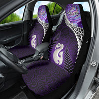 Personalised New Zealand Maori Car Seat Cover Manaia Paua Shell Purple LT7 - Polynesian Pride