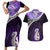 Personalised New Zealand Maori Couples Matching Short Sleeve Bodycon Dress and Hawaiian Shirt Manaia Paua Shell Purple LT7 Purple - Polynesian Pride