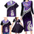 Personalised New Zealand Maori Family Matching Long Sleeve Bodycon Dress and Hawaiian Shirt Manaia Paua Shell Purple LT7 - Polynesian Pride