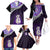 Personalised New Zealand Maori Family Matching Off Shoulder Long Sleeve Dress and Hawaiian Shirt Manaia Paua Shell Purple LT7 - Polynesian Pride