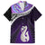 Personalised New Zealand Maori Family Matching Off Shoulder Maxi Dress and Hawaiian Shirt Manaia Paua Shell Purple LT7 Dad's Shirt - Short Sleeve Purple - Polynesian Pride