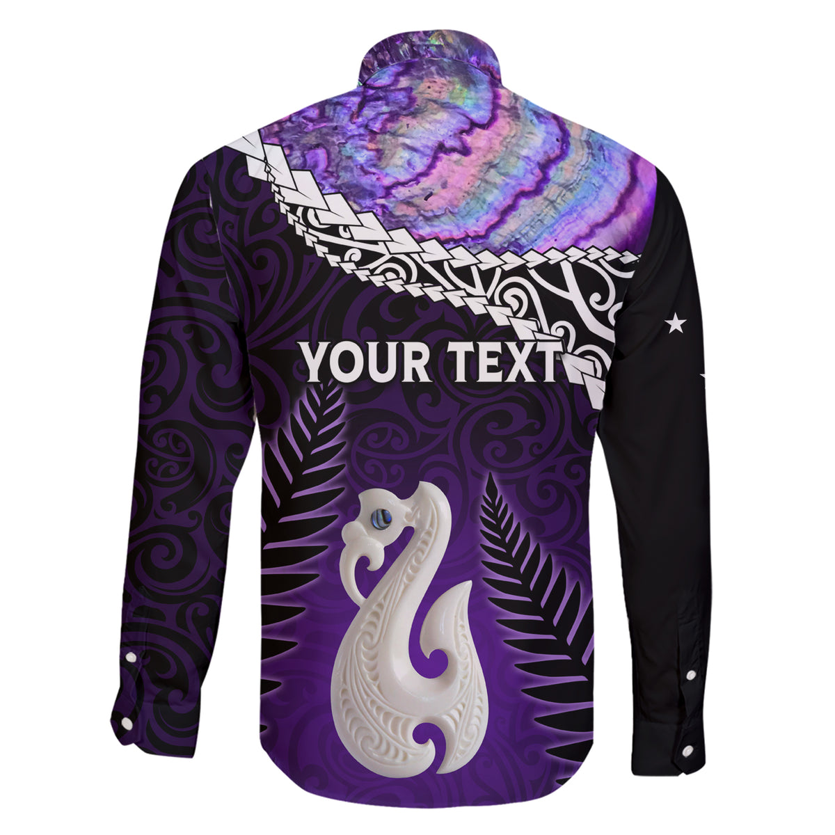 Personalised New Zealand Maori Family Matching Short Sleeve Bodycon Dress and Hawaiian Shirt Manaia Paua Shell Purple LT7 - Polynesian Pride