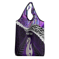 Personalised New Zealand Maori Grocery Bag Manaia Paua Shell Purple