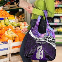 Personalised New Zealand Maori Grocery Bag Manaia Paua Shell Purple