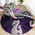 Personalised New Zealand Maori Round Carpet Manaia Paua Shell Purple LT7 - Polynesian Pride