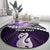 Personalised New Zealand Maori Round Carpet Manaia Paua Shell Purple LT7 - Polynesian Pride