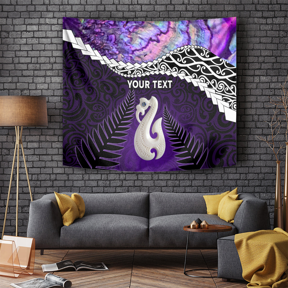 Personalised New Zealand Maori Tapestry Manaia Paua Shell Purple LT7 Purple - Polynesian Pride