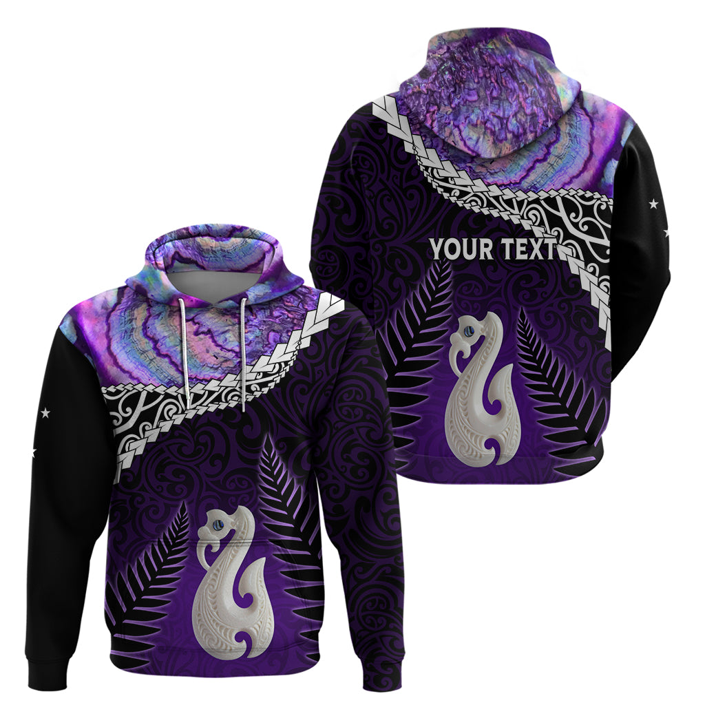 Personalised New Zealand Maori Zip Hoodie Manaia Paua Shell Purple LT7 - Polynesian Pride