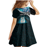 Personalised New Zealand Maori Family Matching Mermaid Dress and Hawaiian Shirt Manaia Paua Shell Turquoise LT7 - Polynesian Pride