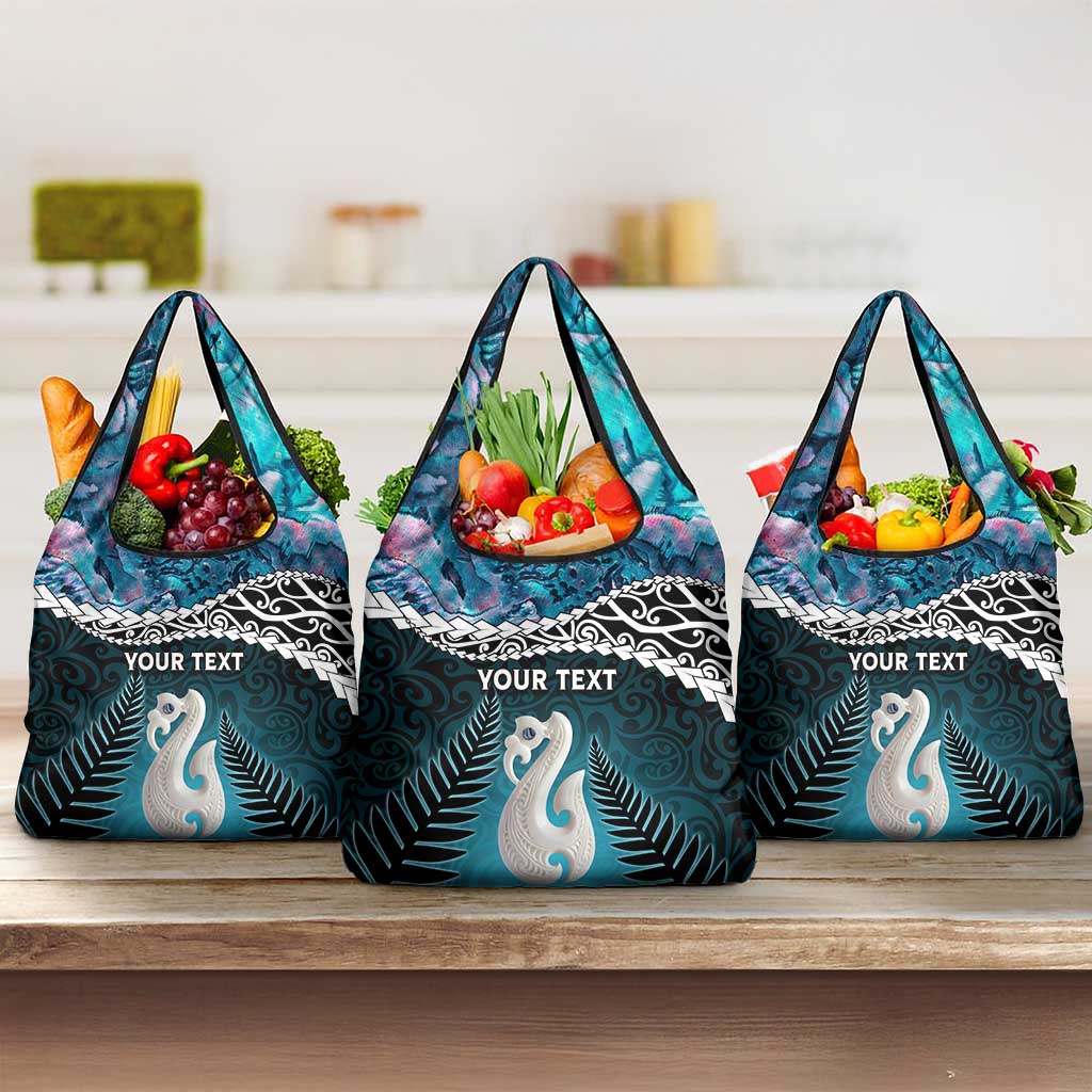Personalised New Zealand Maori Grocery Bag Manaia Paua Shell Turquoise