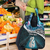Personalised New Zealand Maori Grocery Bag Manaia Paua Shell Turquoise