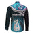 Personalised New Zealand Maori Long Sleeve Button Shirt Manaia Paua Shell Turquoise LT7 - Polynesian Pride