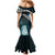 Personalised New Zealand Maori Mermaid Dress Manaia Paua Shell Turquoise LT7 - Polynesian Pride